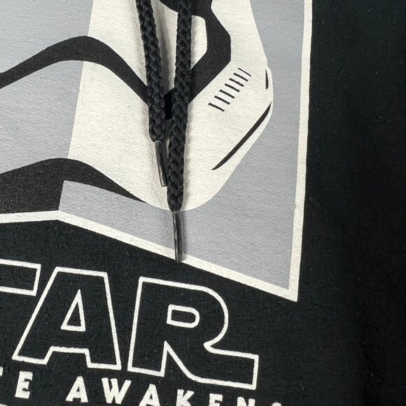 2015 Star Wars The Force Awakens Sweatshirt Adult Large Black Faded Hoodie Movie - Picture 6 of 15